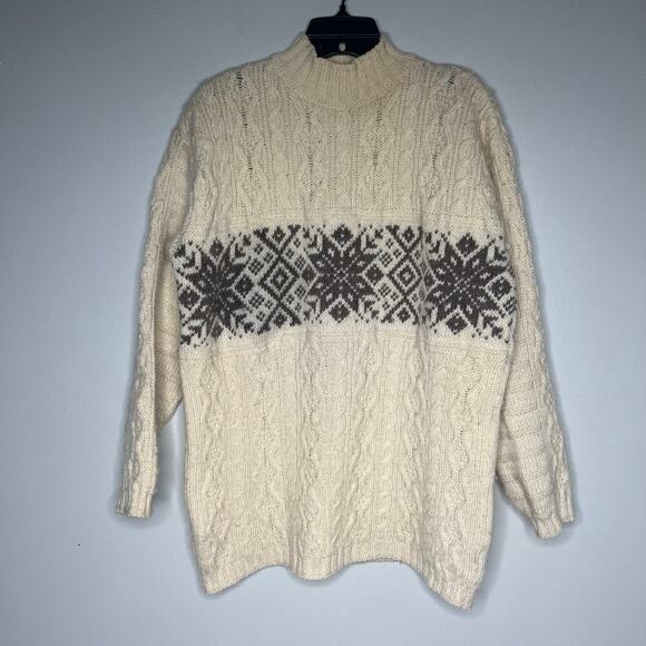 Vtg PAUL JAMES Men's Size Small England 100% Wool Cable Knit Sweater Fisherman - Picture 5 of 8